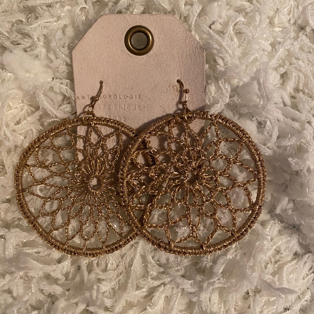 Anthropologie Circle Sparkle Earrings